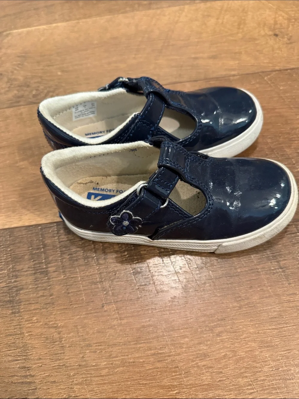 Keds Kids Navy Patent T-Strap Mary Jane Sneakers